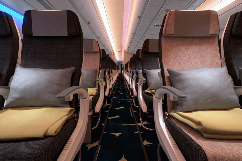 A350 エコノミークラス座席シート(イメージ)