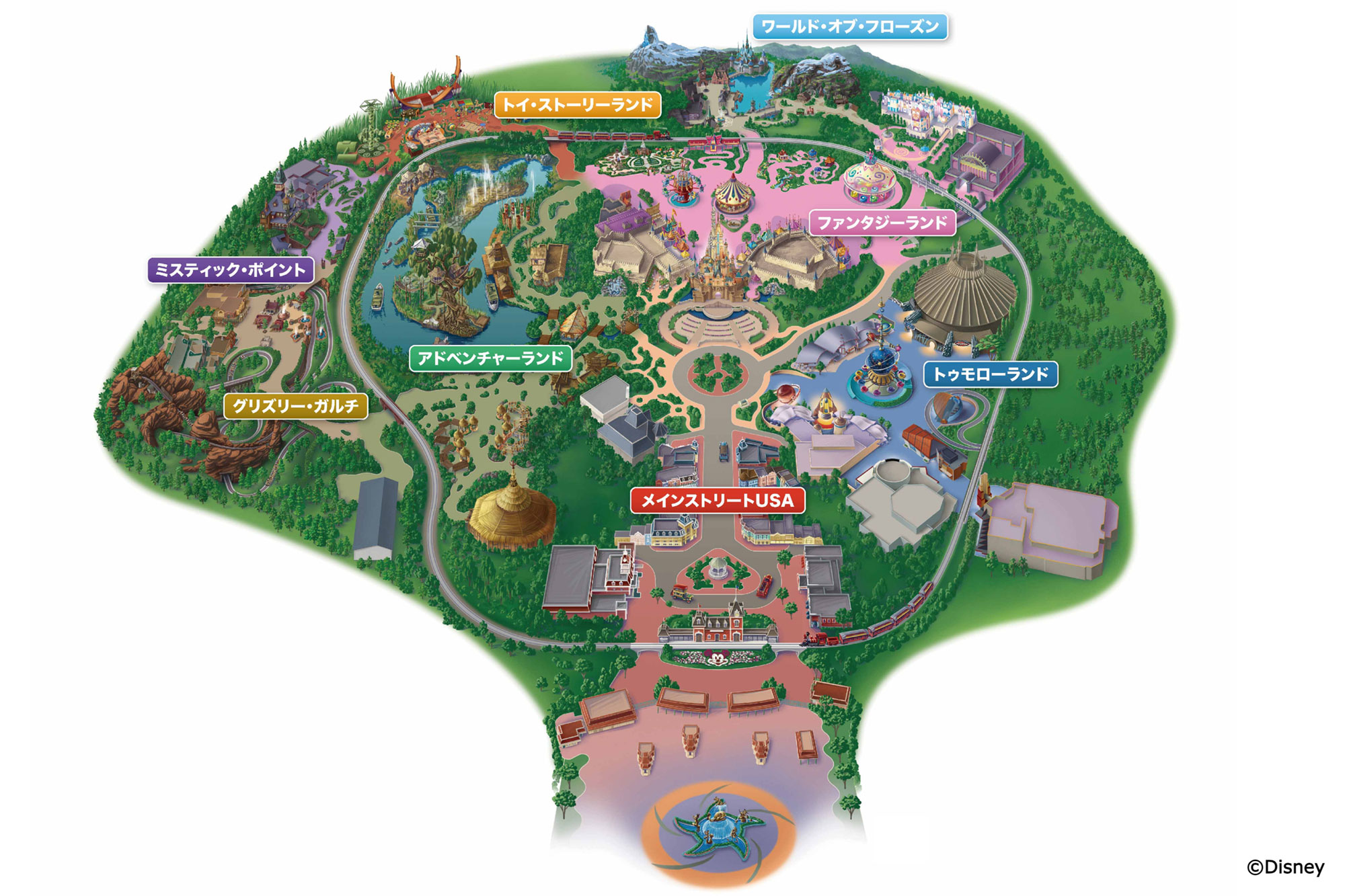 香港ディズニーランド・リゾート場内マップ
