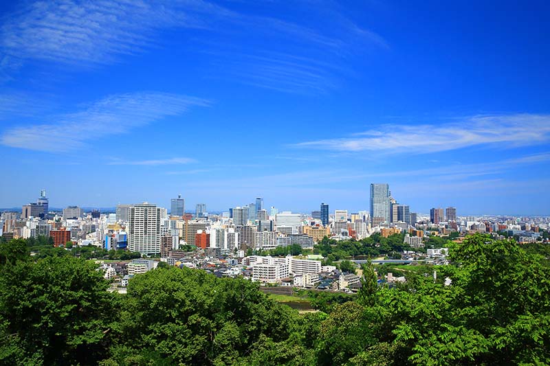 仙台城跡からの街並み