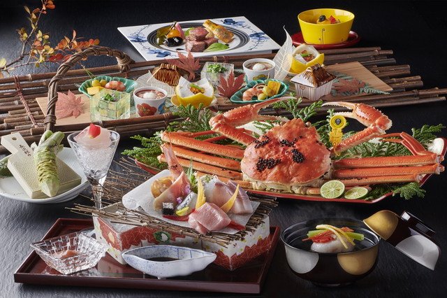 越前ガニ姿蟹懐石 一例（茹で蟹は2人前写真）