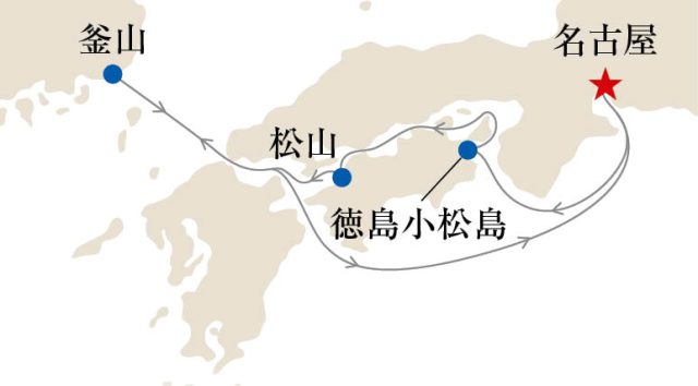 春の四国クルーズ6日間 航海図