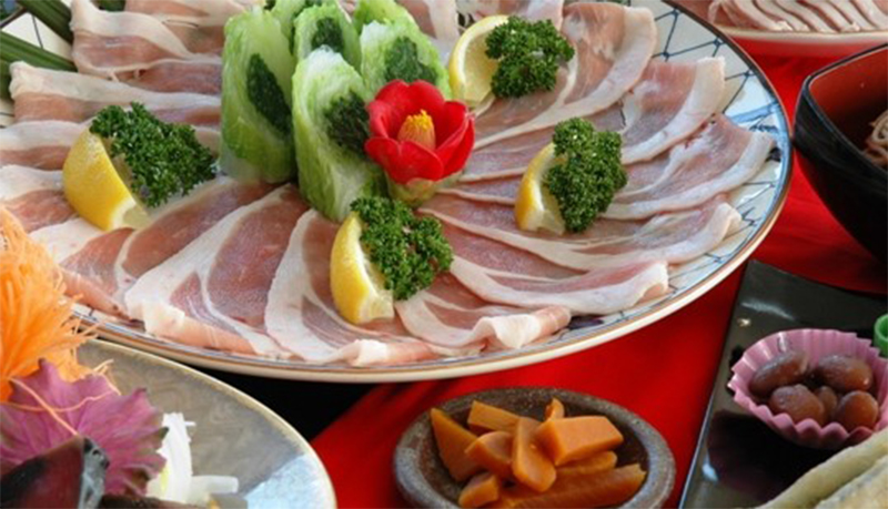 豚しゃぶ食べ放題のご夕食 一例