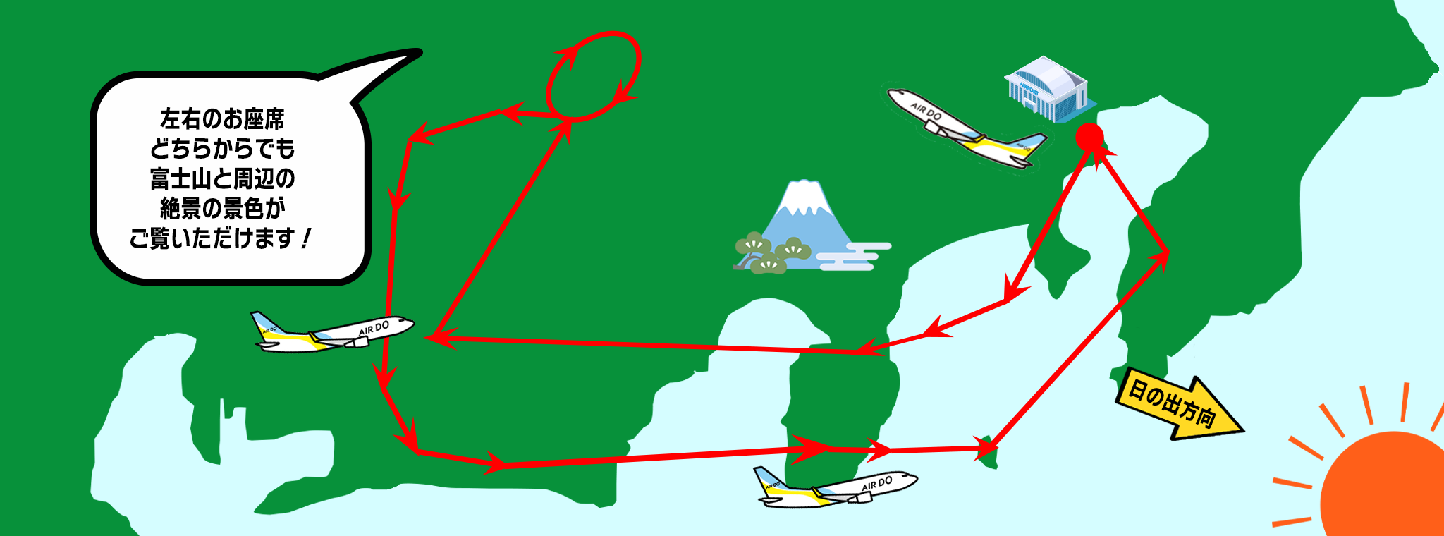 2024初日の出フライト飛行ルート