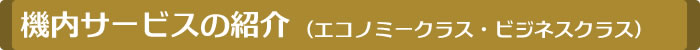 機内サービスの紹介(エコノミークラス・ビジネスクラス)
